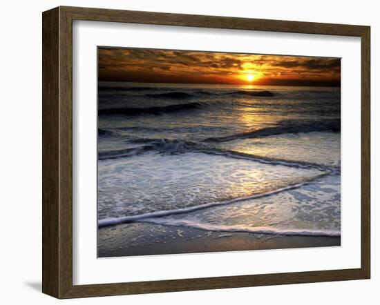 Sunset Reflection on Beach, Cape May, New Jersey, USA-Jay O'brien-Framed Photographic Print