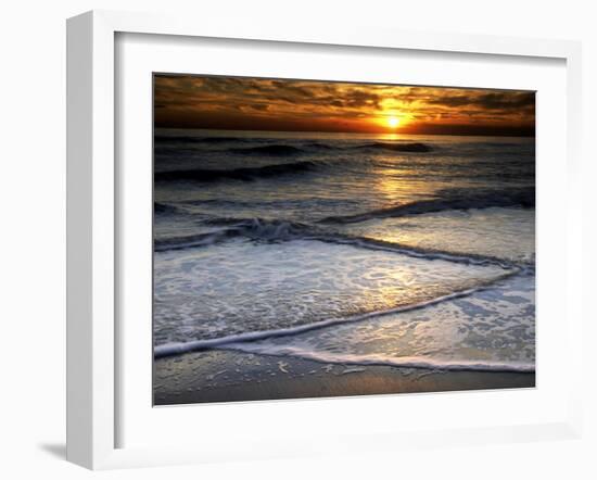 Sunset Reflection on Beach, Cape May, New Jersey, USA-Jay O'brien-Framed Photographic Print