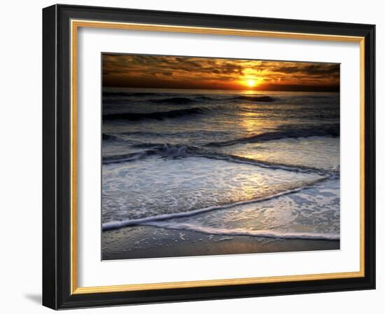 Sunset Reflection on Beach, Cape May, New Jersey, USA-Jay O'brien-Framed Photographic Print