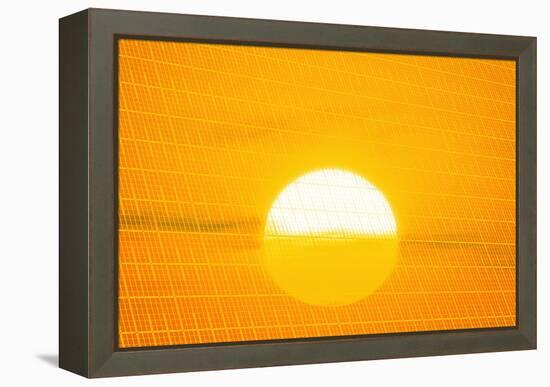 Sunset Reflection on Solar Panel, Artwork-Detlev Van Ravenswaay-Framed Premier Image Canvas