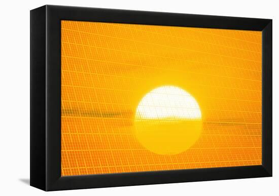 Sunset Reflection on Solar Panel, Artwork-Detlev Van Ravenswaay-Framed Premier Image Canvas