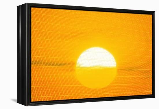 Sunset Reflection on Solar Panel, Artwork-Detlev Van Ravenswaay-Framed Premier Image Canvas