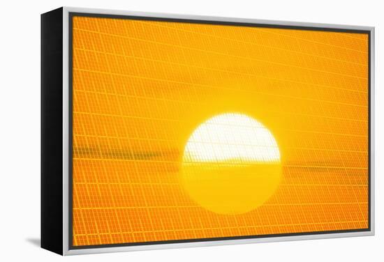 Sunset Reflection on Solar Panel, Artwork-Detlev Van Ravenswaay-Framed Premier Image Canvas