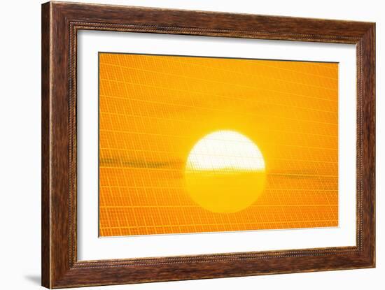 Sunset Reflection on Solar Panel, Artwork-Detlev Van Ravenswaay-Framed Photographic Print