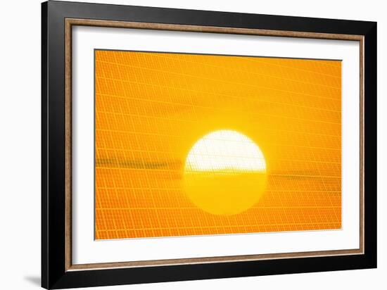 Sunset Reflection on Solar Panel, Artwork-Detlev Van Ravenswaay-Framed Photographic Print