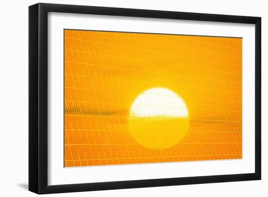 Sunset Reflection on Solar Panel, Artwork-Detlev Van Ravenswaay-Framed Photographic Print