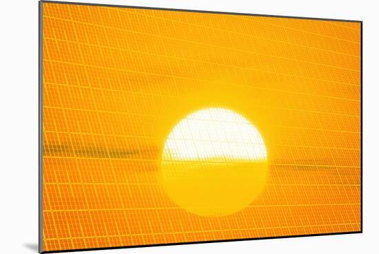 Sunset Reflection on Solar Panel, Artwork-Detlev Van Ravenswaay-Mounted Photographic Print