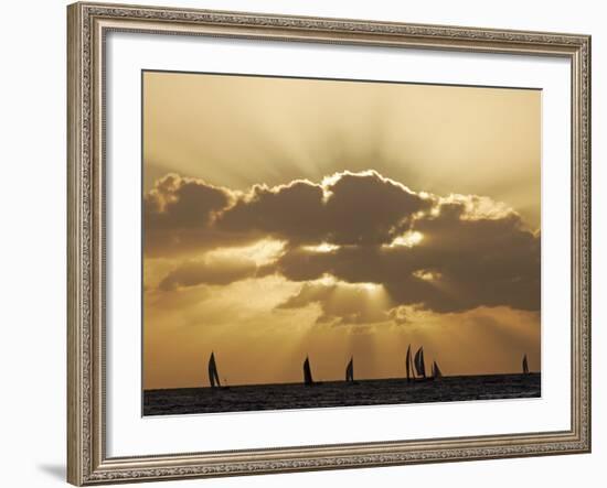 Sunset Sail, Honolulu, Hawaii-Marco Garcia-Framed Photographic Print