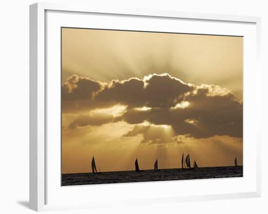 Sunset Sail, Honolulu, Hawaii-Marco Garcia-Framed Photographic Print