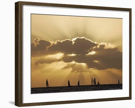 Sunset Sail, Honolulu, Hawaii-Marco Garcia-Framed Photographic Print