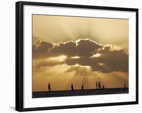 Sunset Sail, Honolulu, Hawaii-Marco Garcia-Framed Photographic Print