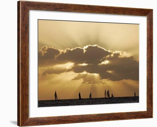 Sunset Sail, Honolulu, Hawaii-Marco Garcia-Framed Photographic Print