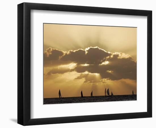 Sunset Sail, Honolulu, Hawaii-Marco Garcia-Framed Photographic Print