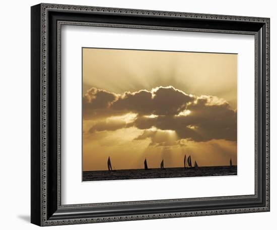 Sunset Sail, Honolulu, Hawaii-Marco Garcia-Framed Photographic Print