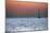 Sunset Sailboat Aegean Sea Santorini Greece-null-Mounted Photo