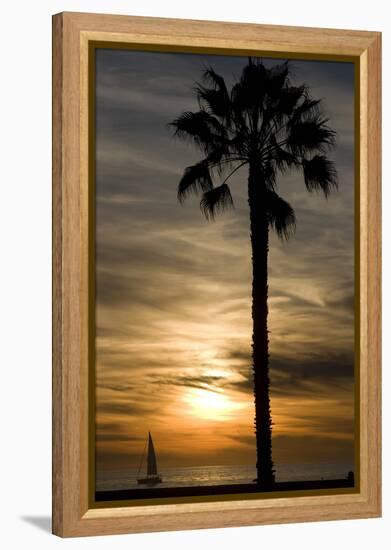 Sunset, Santa Monica Beach-Natalie Tepper-Framed Premier Image Canvas