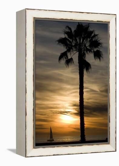 Sunset, Santa Monica Beach-Natalie Tepper-Framed Premier Image Canvas