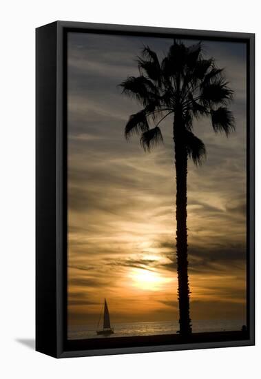 Sunset, Santa Monica Beach-Natalie Tepper-Framed Premier Image Canvas