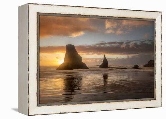 Sunset Sea Stacks-Danny Head-Framed Premier Image Canvas