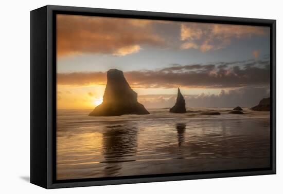 Sunset Sea Stacks-Danny Head-Framed Premier Image Canvas