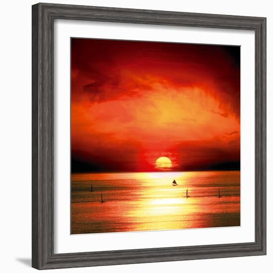 Sunset Sea-Jurek Nems-Framed Giclee Print