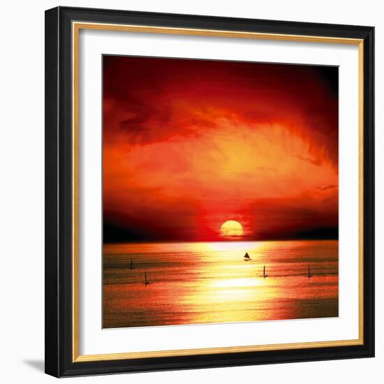 Sunset Sea-Jurek Nems-Framed Giclee Print