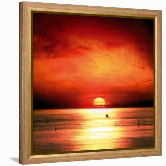 Sunset Sea-Jurek Nems-Framed Stretched Canvas