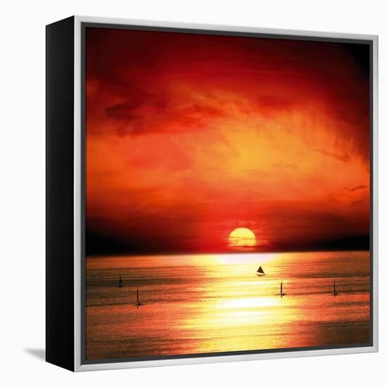 Sunset Sea-Jurek Nems-Framed Stretched Canvas