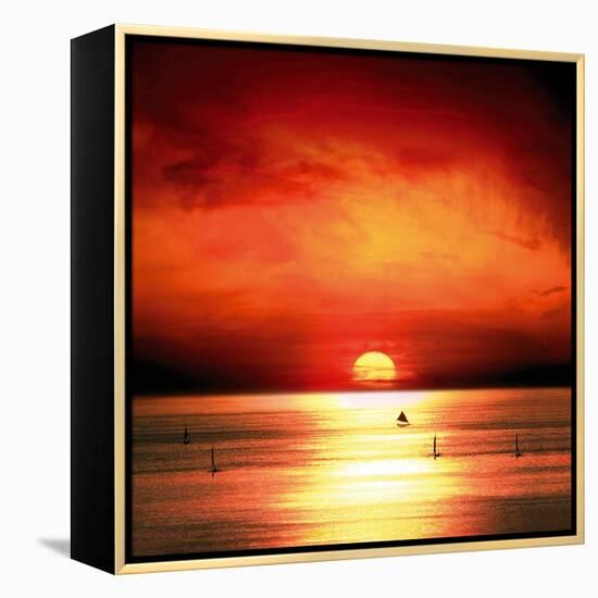 Sunset Sea-Jurek Nems-Framed Stretched Canvas