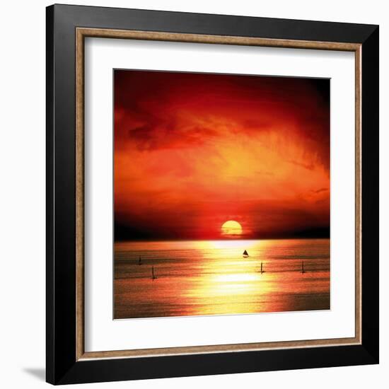 Sunset Sea-Jurek Nems-Framed Art Print