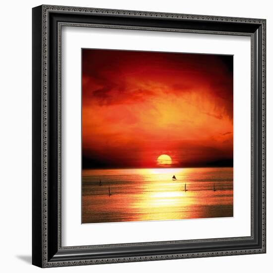 Sunset Sea-Jurek Nems-Framed Art Print