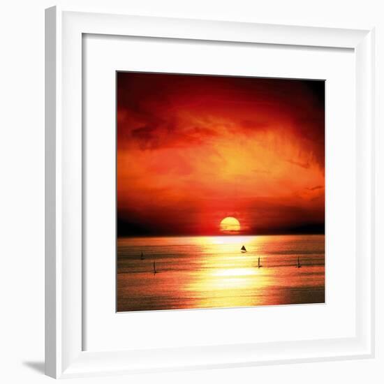 Sunset Sea-Jurek Nems-Framed Premium Giclee Print