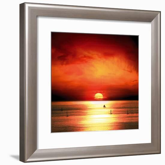 Sunset Sea-Jurek Nems-Framed Premium Giclee Print