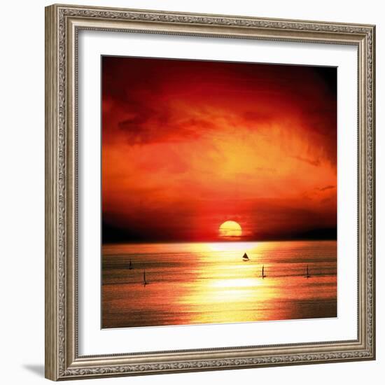 Sunset Sea-Jurek Nems-Framed Art Print