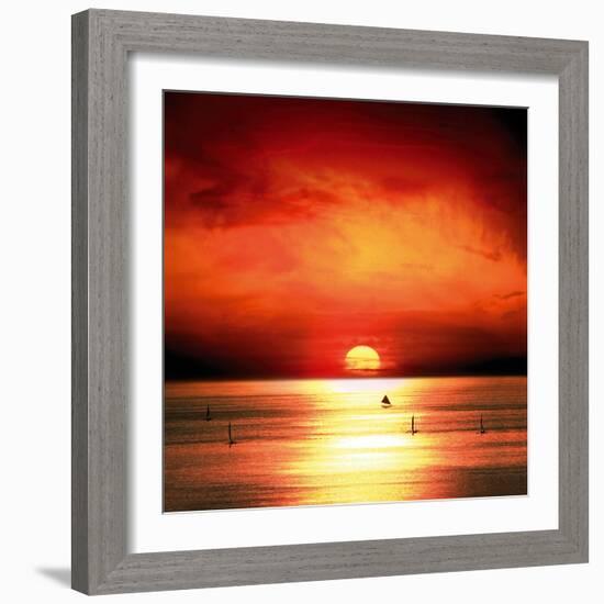 Sunset Sea-Jurek Nems-Framed Art Print