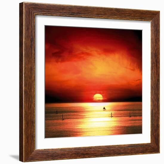 Sunset Sea-Jurek Nems-Framed Art Print