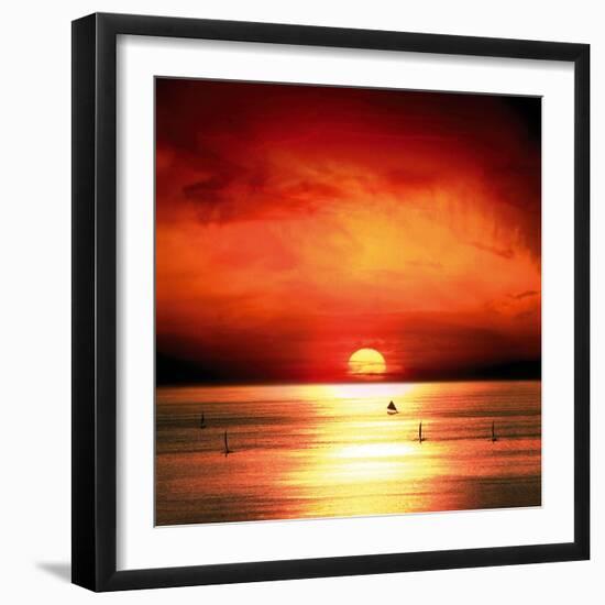 Sunset Sea-Jurek Nems-Framed Art Print