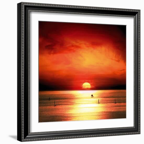 Sunset Sea-Jurek Nems-Framed Art Print