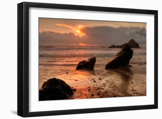 Sunset Seascape at Pfieffer Beach, Big Sur-Vincent James-Framed Photographic Print
