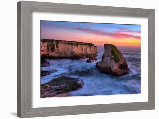 Sunset Seascape, Shark Fin Cove, Davenport, Santa Cruz, Pacific Ocean-Vincent James-Framed Photographic Print