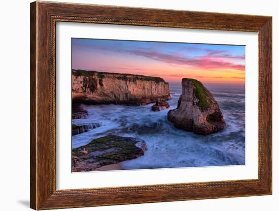 Sunset Seascape, Shark Fin Cove, Davenport, Santa Cruz, Pacific Ocean-Vincent James-Framed Photographic Print