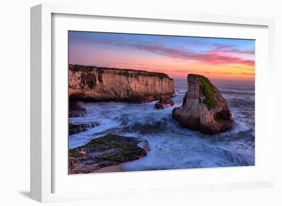 Sunset Seascape, Shark Fin Cove, Davenport, Santa Cruz, Pacific Ocean-Vincent James-Framed Photographic Print