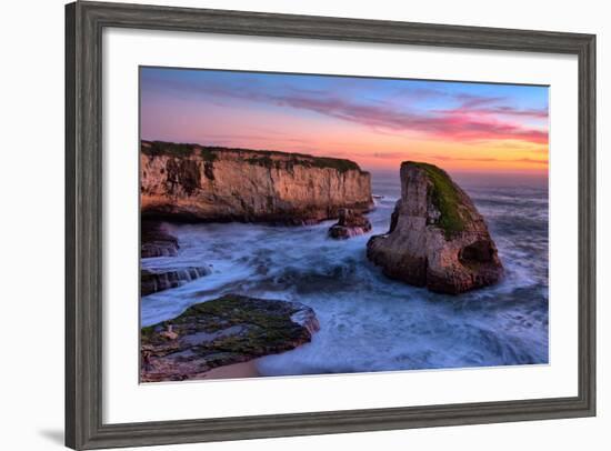 Sunset Seascape, Shark Fin Cove, Davenport, Santa Cruz, Pacific Ocean-Vincent James-Framed Photographic Print