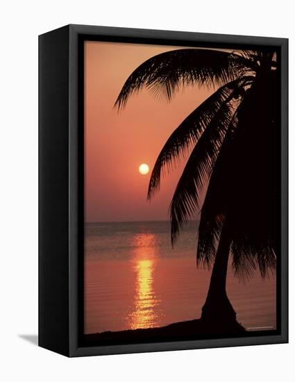 Sunset Seen from the Resort of West End on Roatan, Largest of the Bay Islands, Honduras, Caribbean-Robert Francis-Framed Premier Image Canvas