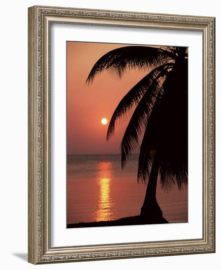 Sunset Seen from the Resort of West End on Roatan, Largest of the Bay Islands, Honduras, Caribbean-Robert Francis-Framed Photographic Print