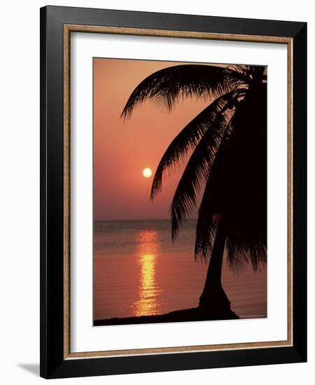 Sunset Seen from the Resort of West End on Roatan, Largest of the Bay Islands, Honduras, Caribbean-Robert Francis-Framed Photographic Print