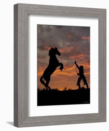 Sunset Silhouette-Barry Hart-Framed Art Print