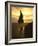 Sunset Silhouettes Seabird Atop Rock Pinnacle, Bandon Beach, Oregon, USA-Steve Terrill-Framed Photographic Print