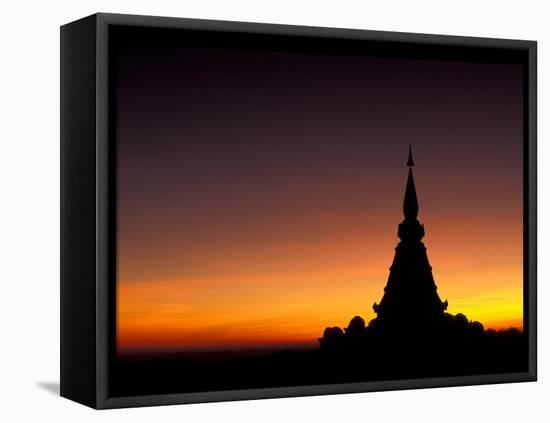 Sunset Sillouhette of Buddhist Temple, Thailand-Merrill Images-Framed Premier Image Canvas