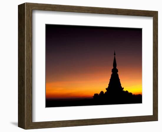 Sunset Sillouhette of Buddhist Temple, Thailand-Merrill Images-Framed Photographic Print